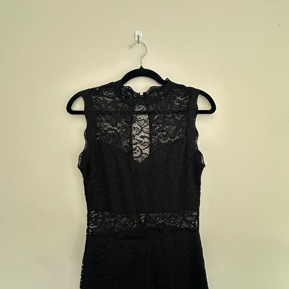 Charlotte Russe Black Lace Jumpsuit Lined Bottom and Bodice Women's Size Medium - Picture 4 of 7